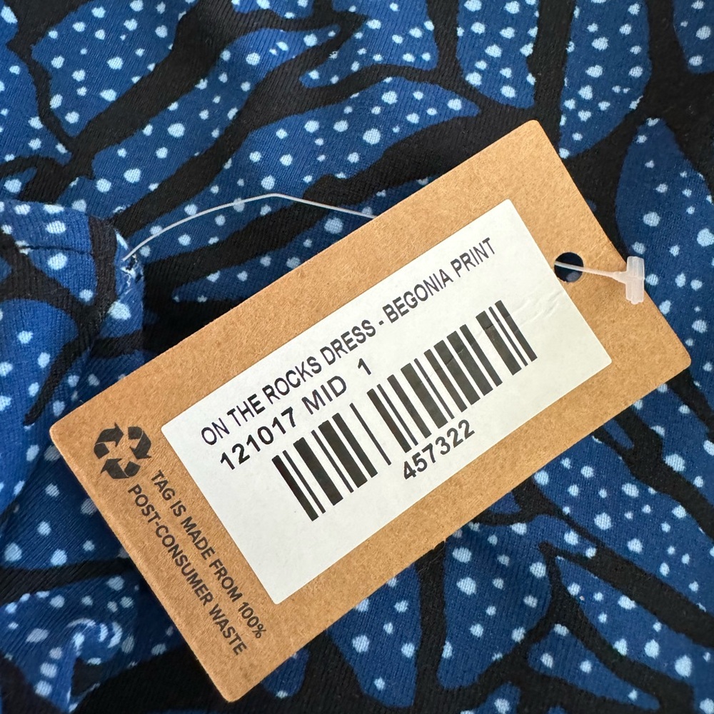 Title Nine Blue Leaf-Print Sleeveless Mini Dress - Picture 9 of 12